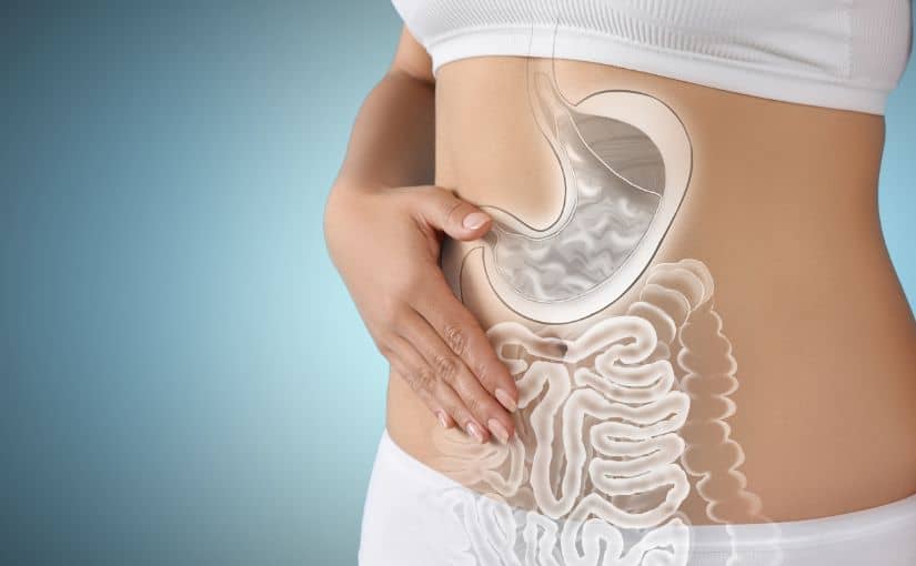 A close-up of a person's stomach, prominently showing a large abdomen