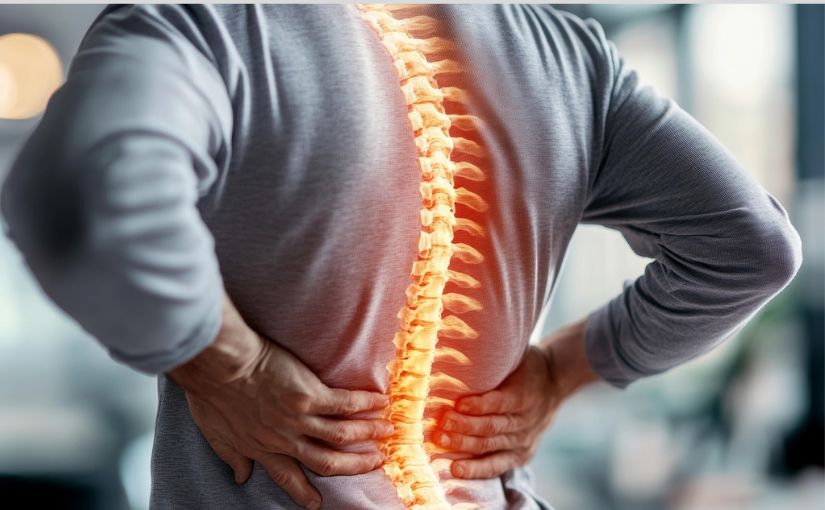 Person holding their back because of back pain