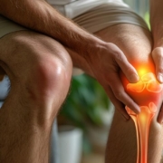 person experiencing inflammation on knee
