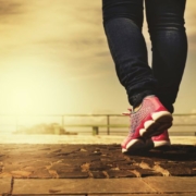 leg of a person walking on the ground