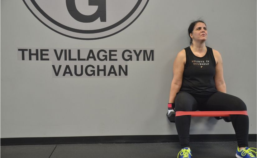 person performing wall workout